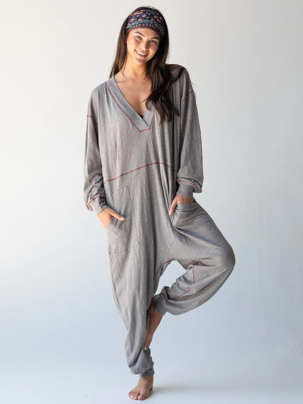Johnnie Cotton Jumpsuit - Charcoal