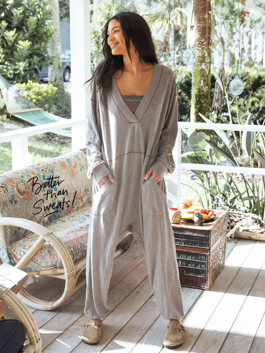 Johnnie Cotton Jumpsuit - Charcoal